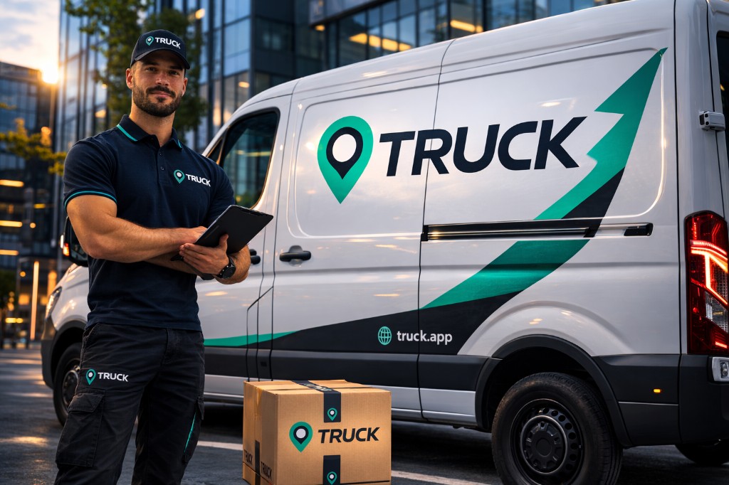 Chauffeur partenaire Truck utilisant l'application